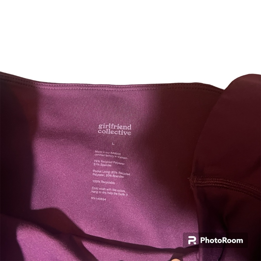 Girlfriend Collective Compressive Leggings Womens Large Plum High-Rise‎ Pockets - Picture 3 of 5